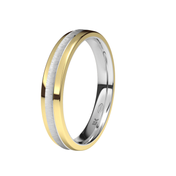 Alianzas de Boda Alianza bicolor de oro de 18K. 3.5mm. Satin
