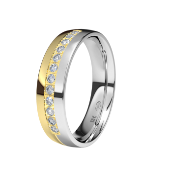 Alianzas de Boda Alianza bicolor de oro de 18K. 5mm 12 Brillantes