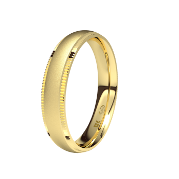 Alianzas de Boda Alianza de oro amarillo de 18K 4mm. Diamantado. Isabel