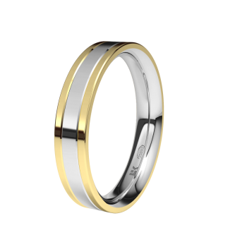 Alianzas de Boda Alianza bicolor de oro de 18K. 4mm