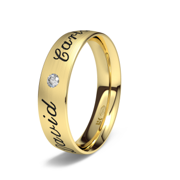Alianzas de Boda Alianza oro amarillo Grabada Gótica