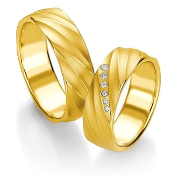 Alianzas de Boda Alianza de Oro Amarillo con Ondas Design N