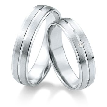 Alianzas de Boda ALIANZA DE ORO BLANCO EN MATE Y LINEA CENTRAL SMART LINE