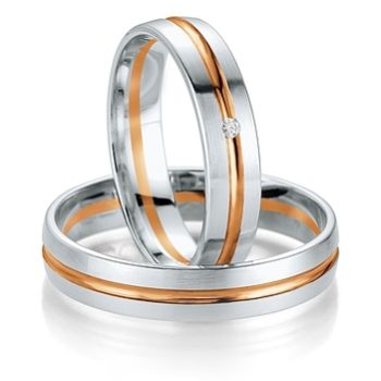 Alianzas de Boda Alianza de Oro Blanco y Rosa Smart Line