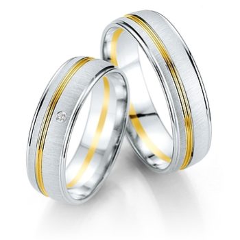 Alianzas de Boda ANILLO DE ORO BLANCO Y AMARILLO LINEAS SMART LINE