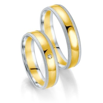 Alianzas de Boda Anillo Oro Blanco y Amarillo Smart Line