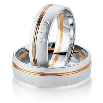 Alianzas de Boda ANILLO DE ORO BLANCO Y ROSA LINEA SMART LINE