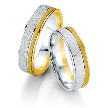Alianzas de Boda ANILLO DE ORO BLANCO Y AMARILLO SATIN SMART LINE