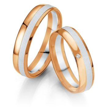 Alianzas de Boda ANILLO  DE ORO BLANCO Y ROSA LINEA SMART LINE