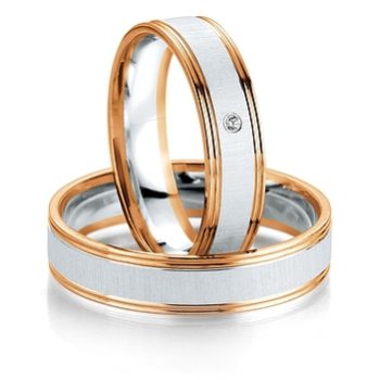 Alianzas de Boda ANILLO DE BODA DE ORO BLANCO Y ROSA SMART LINE