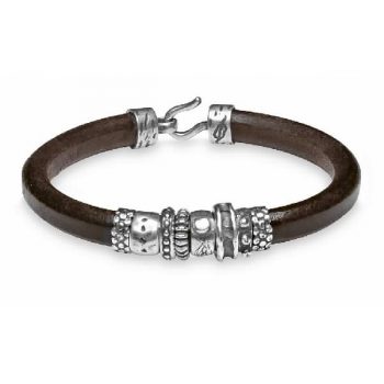 Firmas de moda Pulsera plata y cuero