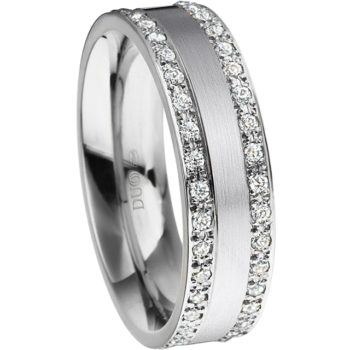 Alianzas de Boda alianza doble carril de brillantes plana