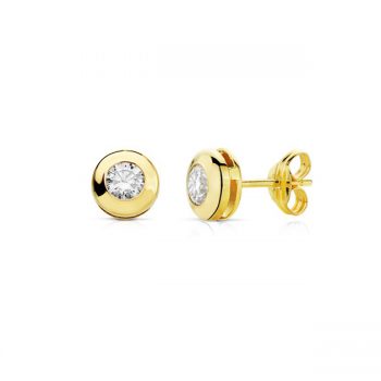 Firma joyas Pendiente De Oro 18kt Redondos 6mm