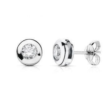 Firma joyas Pendientes de oro blanco 18kt 8mm