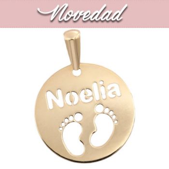 Colgantes COLGANTE NOMBRE + PIES ORO 18Kt