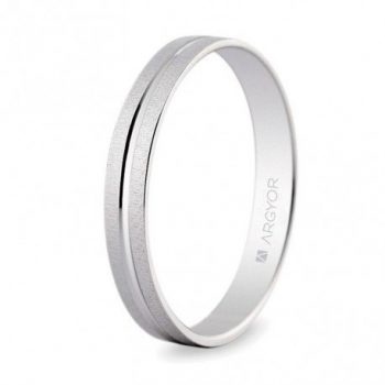 Alianzas de Boda Alianza Oro blanco texturizado-Brillo 3mm