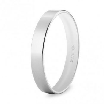 Alianzas de Boda ALIANZA ORO BLANCO PLANA BRILLO CONFORT 3,5