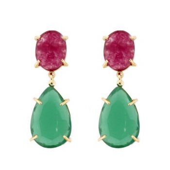 Firma joyas Pendientes Piedra Color