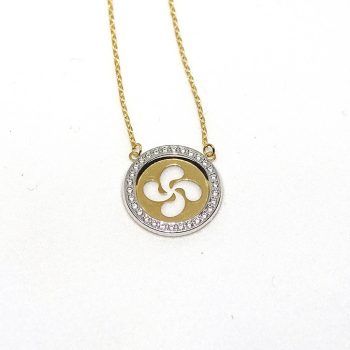 Firma joyas Colgante bicolor oro 18kt lauburu