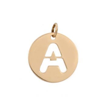 Firma joyas Colgante circulo calado inicial A oro 18kt