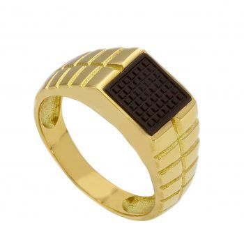 JOYAS ANILLO DE PIEDRA INDIVIDUAL ORO AMARILLO ONIX 204088