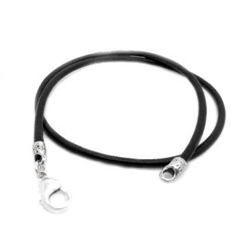 Firma joyas Cordón de cuero negro liso La Perionda 0900