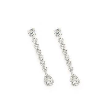 Firma joyas Pendientes largos novia estilo lineal con circonitas