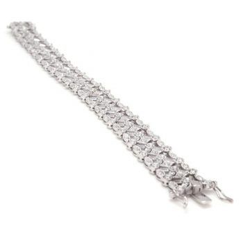 Firma joyas Pulseras brillantes plata con circonitas blancas en diferentes tallas