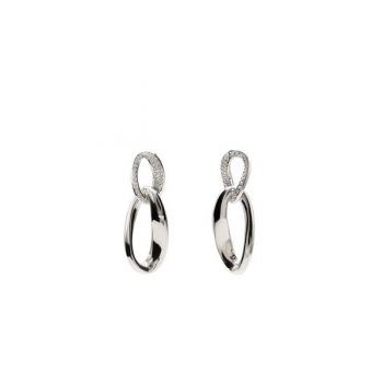 Firma joyas Pendientes largos de plata diseño dos piezas