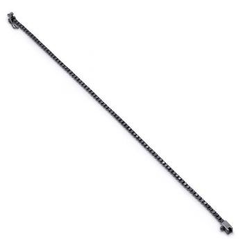Firma joyas Pulsera riviere baño rutenio circonitas negras en talla princesa 8