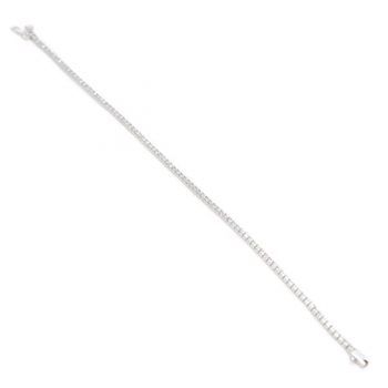 Firma joyas Pulsera riviere de plata circonitas blancas en talla princesa