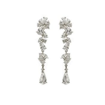Firmas de moda Pendientes largos novia diseño cascada brillante