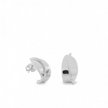 Firma joyas Pendientes originales diseño curvo con circonitas