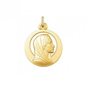 Joyería Infantil Medalla Virgen con aureola calada en oro