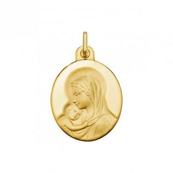 Medallas Medalla de oro Virgen con niño forma oval