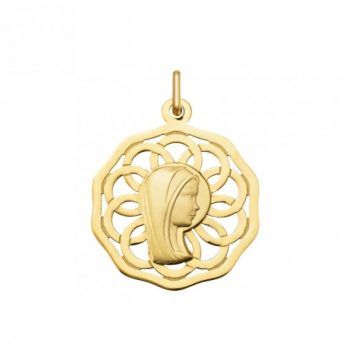 Joyería Infantil Medalla de oro Virgen niña orla calada