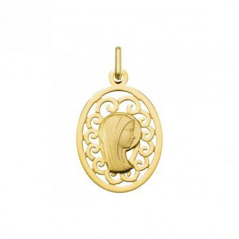 Joyería Infantil Medalla de oro calada Virgen niña forma ovalada