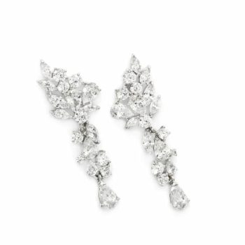 Firma joyas Pendientes novia plata y circonitas con distintas tallas