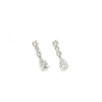 Firma joyas Pendientes de novia pequeños plata festivos y elegantes