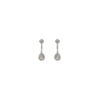Lineargent Pendientes novia swarovski diseño gota con circonita