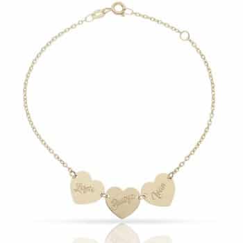 JOYAS PULSERA ORO 18KL CORAZONES Ref. PU1445