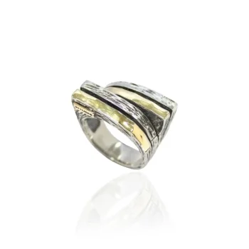 Firmas de moda ANILLO DE PLATA Y ORO DOBLE Styliano Firmas de moda ANILLO DE PLATA Y ORO DOBLE Styliano