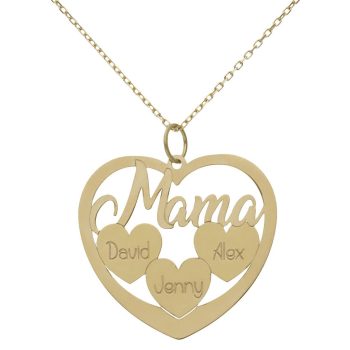 Cadenas GARGANTILLA ORO 18KL MAMA + 3 CORAZONES