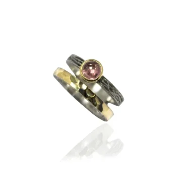 Firmas de moda ANILLO DE PLATA Y ORO CON TURMALINA ROSA Styliano Firmas de moda ANILLO DE PLATA Y ORO CON TURMALINA ROSA Styliano