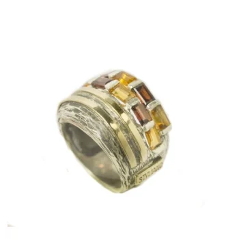 Firmas de moda ANILLO DE PLATA Y ORO CON GRANATES Y CITRINOS Styliano Firmas de moda ANILLO DE PLATA Y ORO CON GRANATES Y CITRINOS Styliano