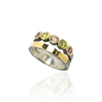 Firmas de moda ANILLO DE PLATA Y ORO CON TURMALINAS Styliano Firmas de moda ANILLO DE PLATA Y ORO CON TURMALINAS Styliano