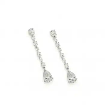 Firmas de moda Pendientes largos brillantes con circonitas y movimiento 16389-A