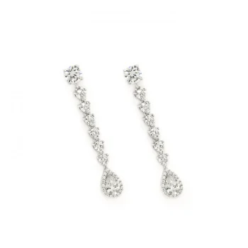 Colgantes Novia Pendientes largos novia estilo lineal con circonitas 16390-A