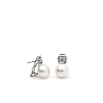 Firma joyas Pendientes perlas diseño cuadrado en la parte superior