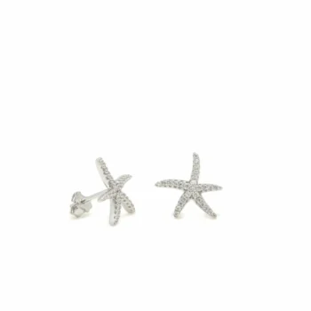 Firma joyas Pendientes brillantes pequeños con motivo de estrella de mar